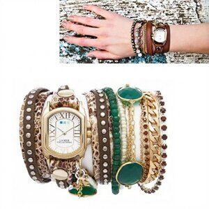 NEW! LA MER COLLECTIONS - EMERALD CITY STONES Wrap Watch